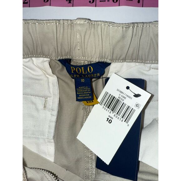 Ralph Lauren Boys 10 Chino Dress Pants Stretch Cargo Khaki Elastic Drawstring - Picture 13 of 16